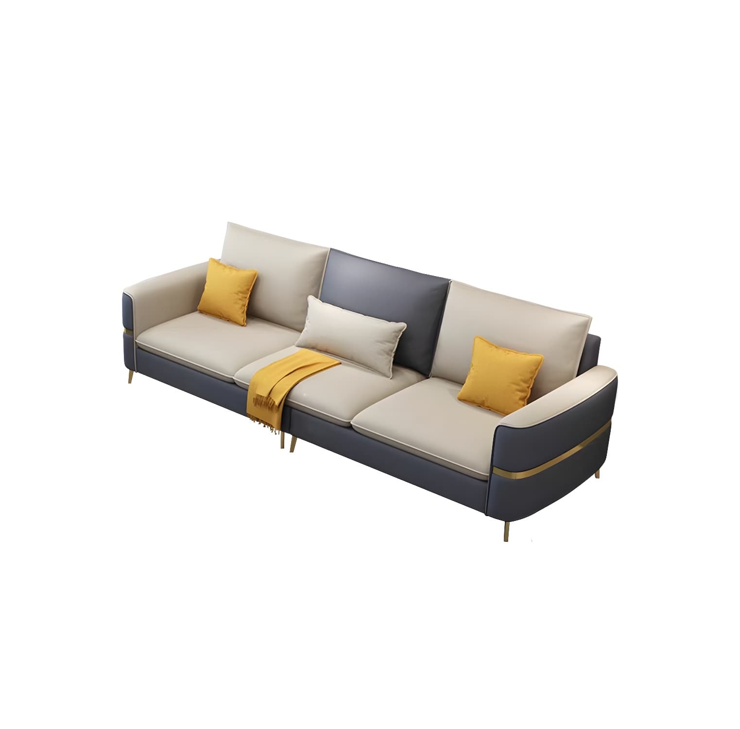 Glam Beige Tech Cloth Sectional Sofa with Pine Frame in Stationary Design - image 12