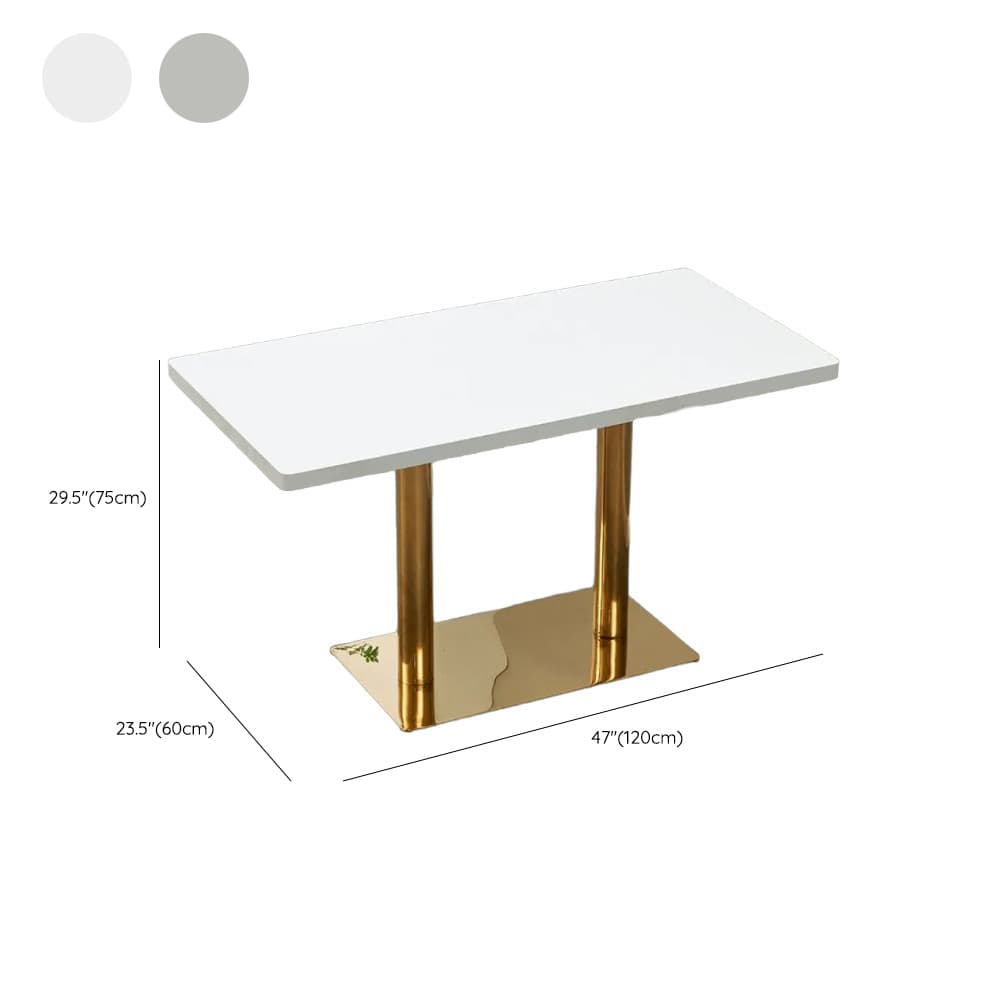 Art Deco Rectangular Dining Table with Lumber Top, Fixed Table Mechanism in Ink/White/Sepia - image 14