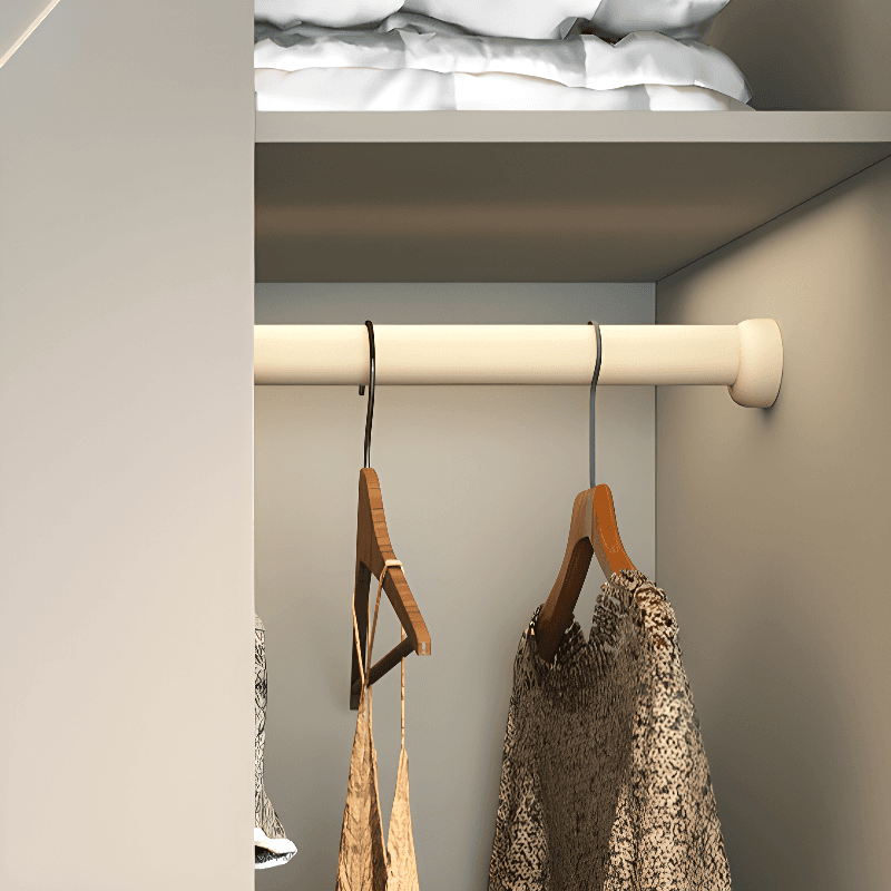 Gray Contemporary Timber Self-supporting Wardrobe Armoire with Soft Close Drawer, Soft Close Door, and Interior Shelves - image 6