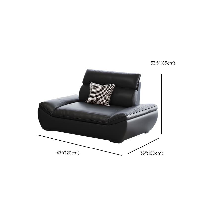 Contemporary Modern Solid Color Stain Resistant Standard/Single Sofa in Midnight Black, Seats 4/5/3 with 1 Pillow - image 16