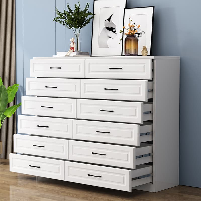 Simple Vertical/Horizontal Chalk Bachelor Chest in Wood with 3 Drawers/5 Drawers/6 Drawers