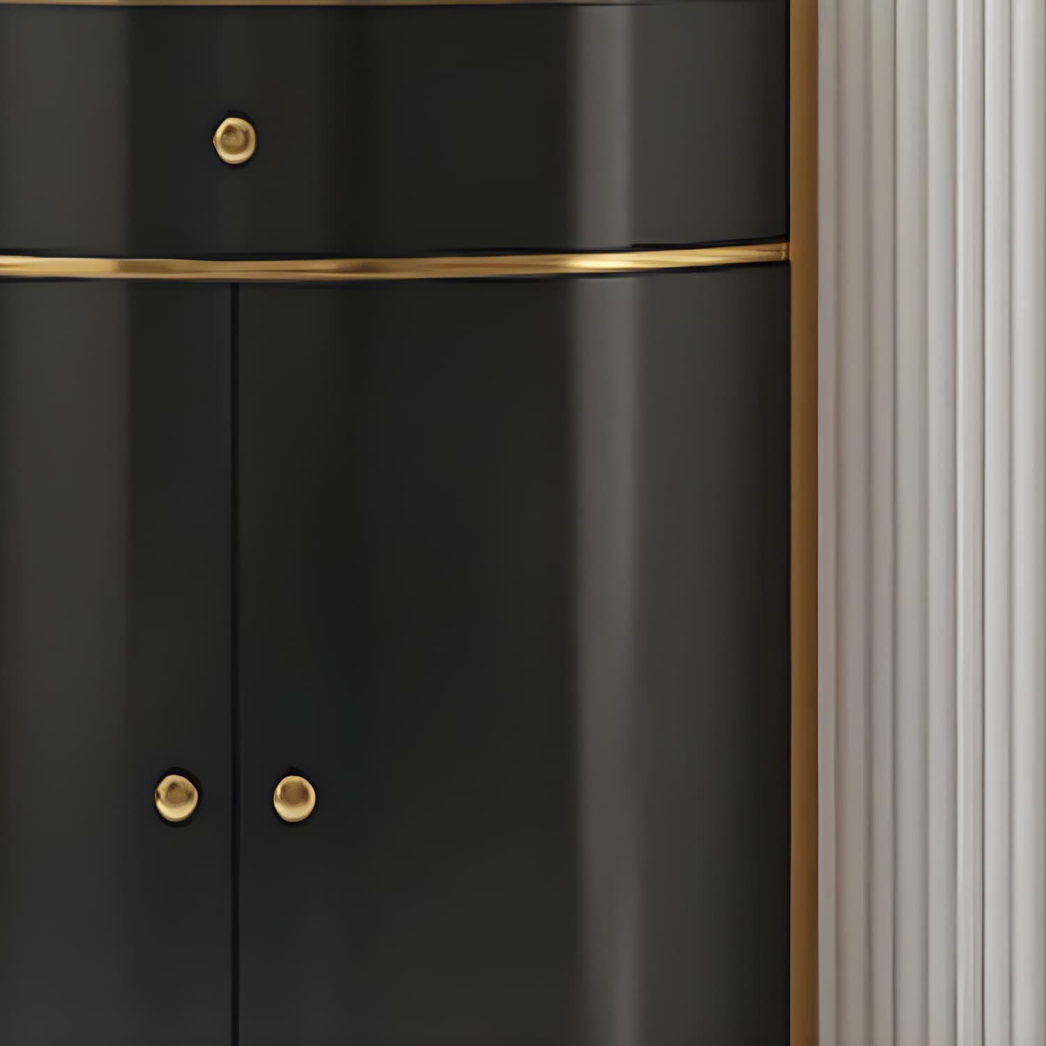 Glam Metal Corner Glass Paned Knobs Accent Cabinet with Shelves - image 14