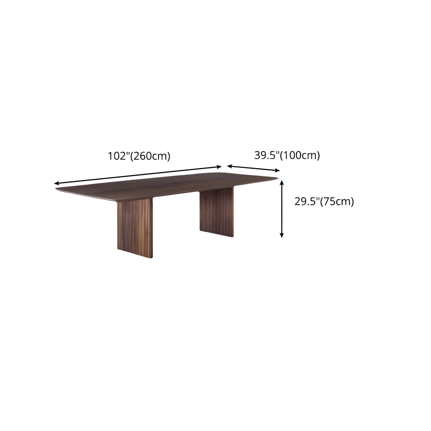 Modern Rectangle Dining Site Table Solid Wood Double Pedestal Kitchen Dining Table - image 30
