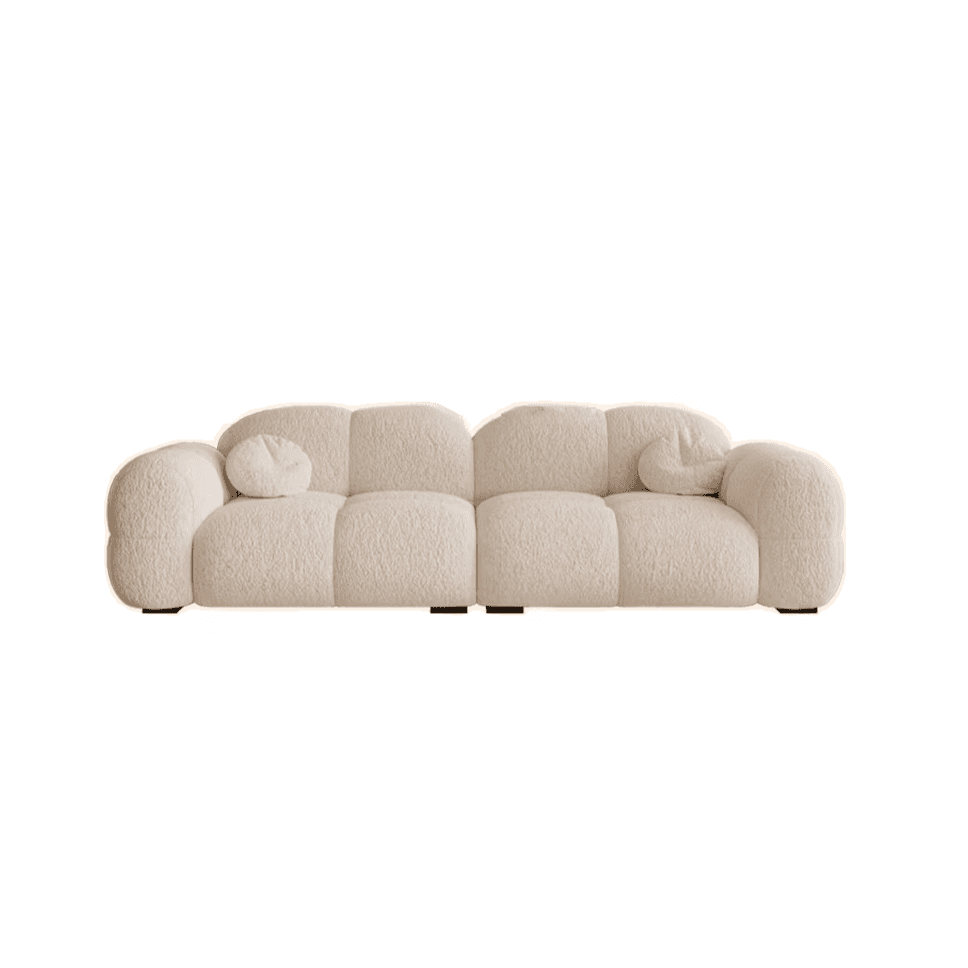 Trendy Solid Color Stain Resistant Loveseat in Black/Dark Gray/Taupe for 2 People with 2 Pillows - image 12