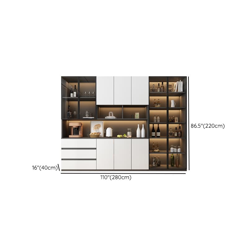 Two Toned Unclosed & Self-supporting Wide Sideboard with 2 Shelves & Benchtop - image 36