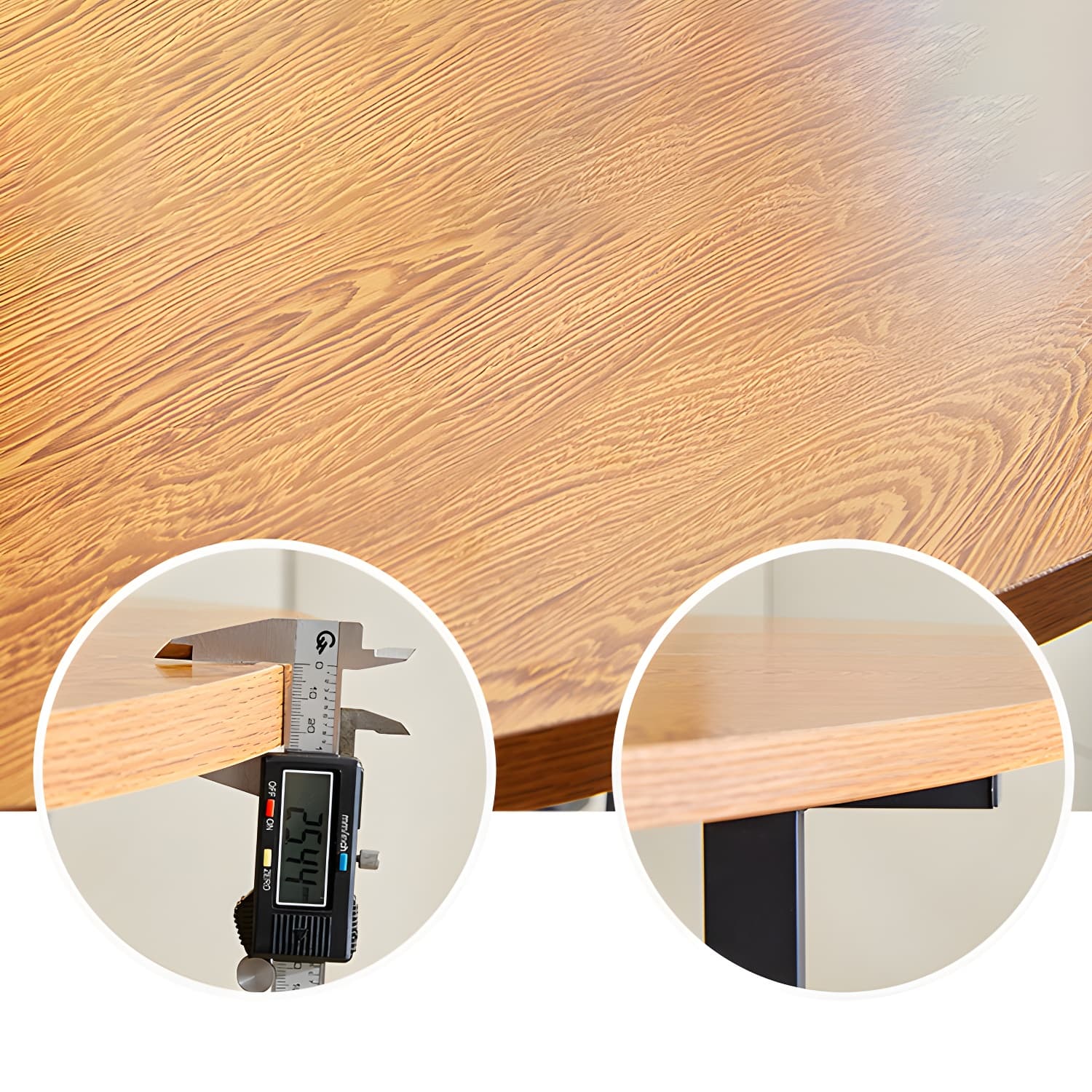 Metal Mid-Century Modern Round Table Wood Top Dining Table with Drop Leaf - image 10