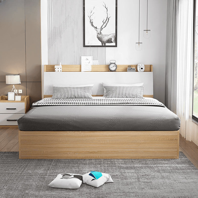 Natural Color Solid Color Storage Included for Bedroom
