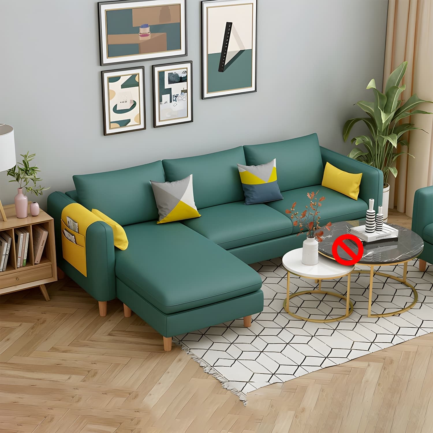 Modern Wooden Frame L-Shaped Sectional Sofa Chaise in Small Size with Storage Included - image 5
