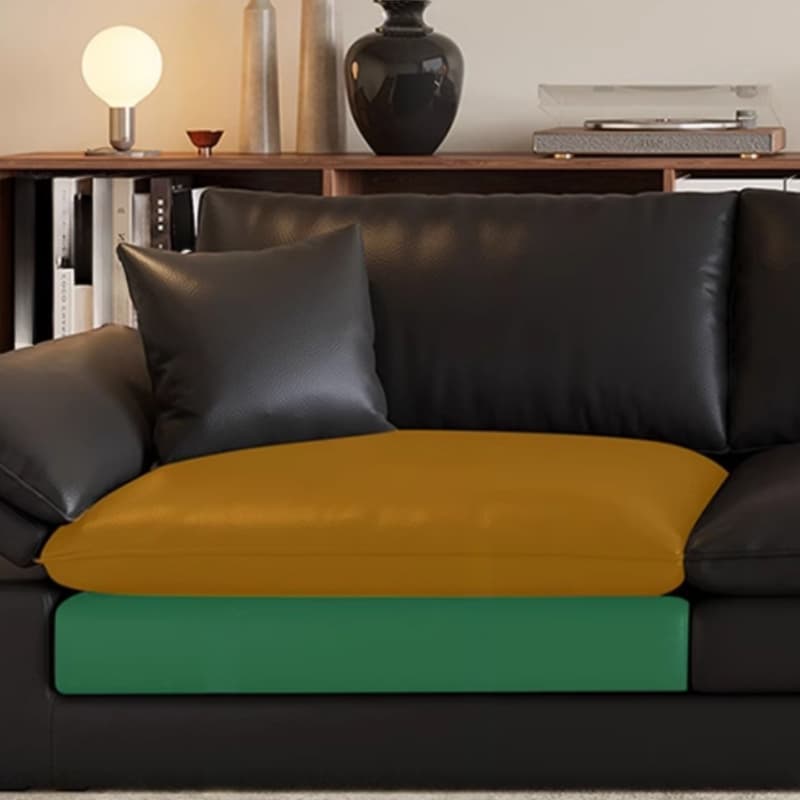 Modish Solid Color Scratch-durable Standard Sofa in Midnight Black, Seats 4/3/2-seater with 2 Pillows - image 5