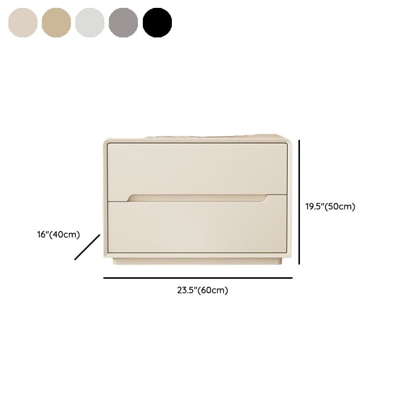 Trendy Drawer Storage Bedside Table with 2 Drawers and Vinyl Leather Countertop - image 14
