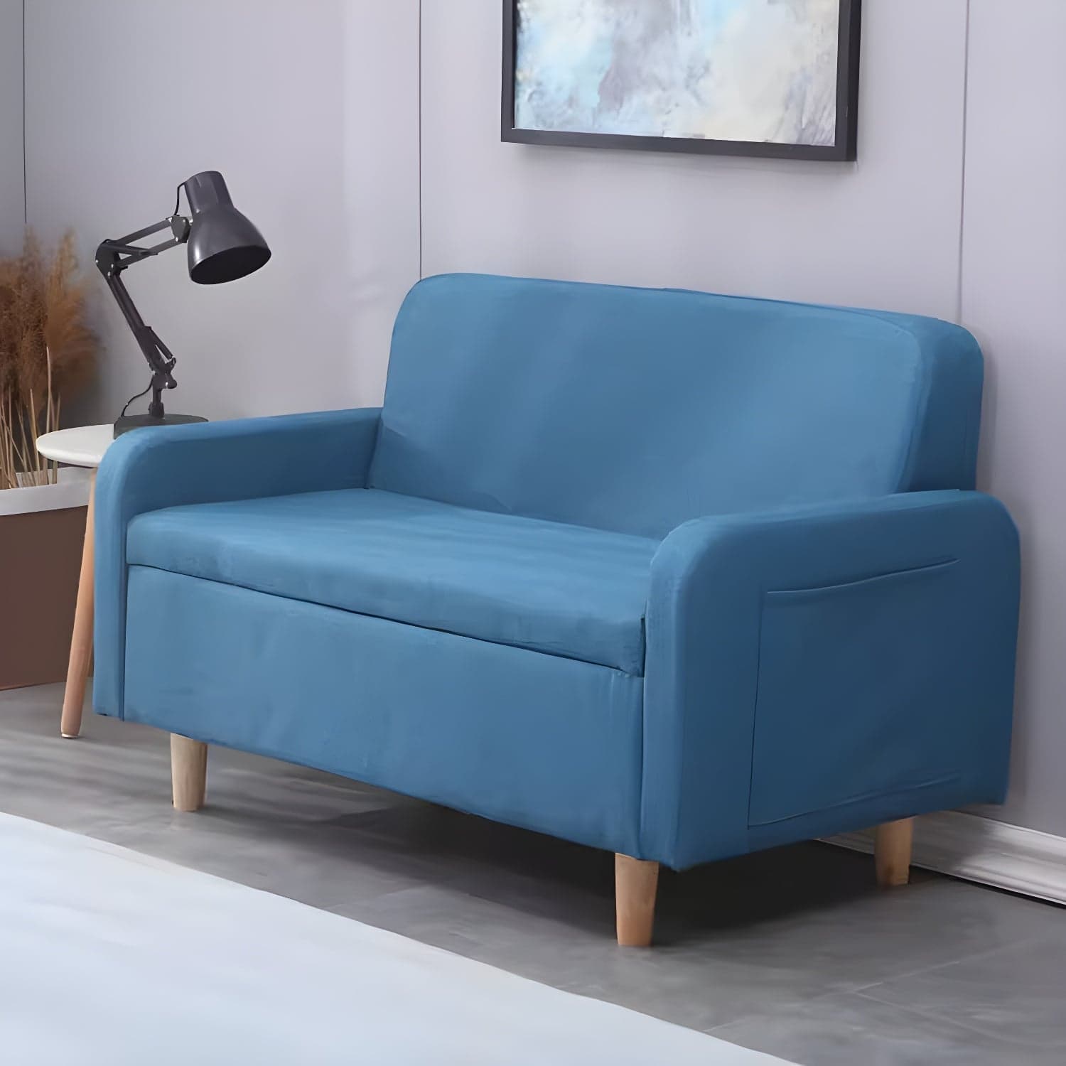 Contemporary Azure/Brown/Magenta Standard Sofa with Hidden Storage - image 3