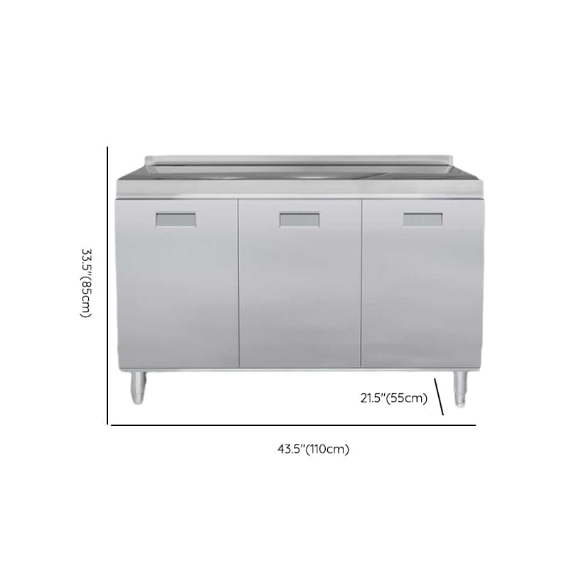 Casual Chrome Sideboard with Stainless Steel Countertop - image 6