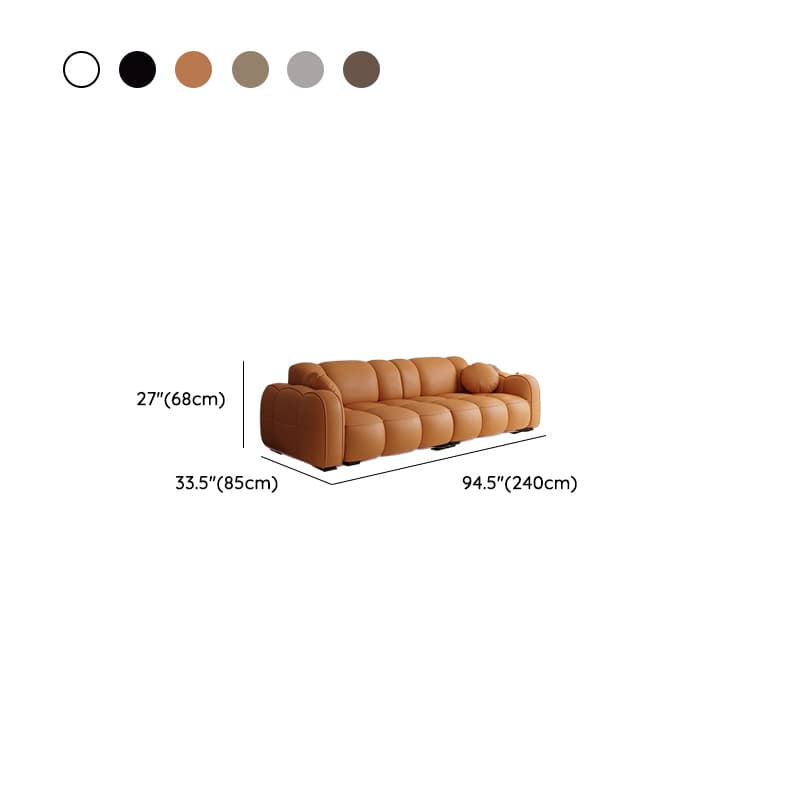 Minimalist Solid Color Standard Sofa Stain Resistant/Water Resistant Dove Grey/Auburn/Amber Color with 2 Pillows & Arm for 4-seater/Seats 3 - image 21