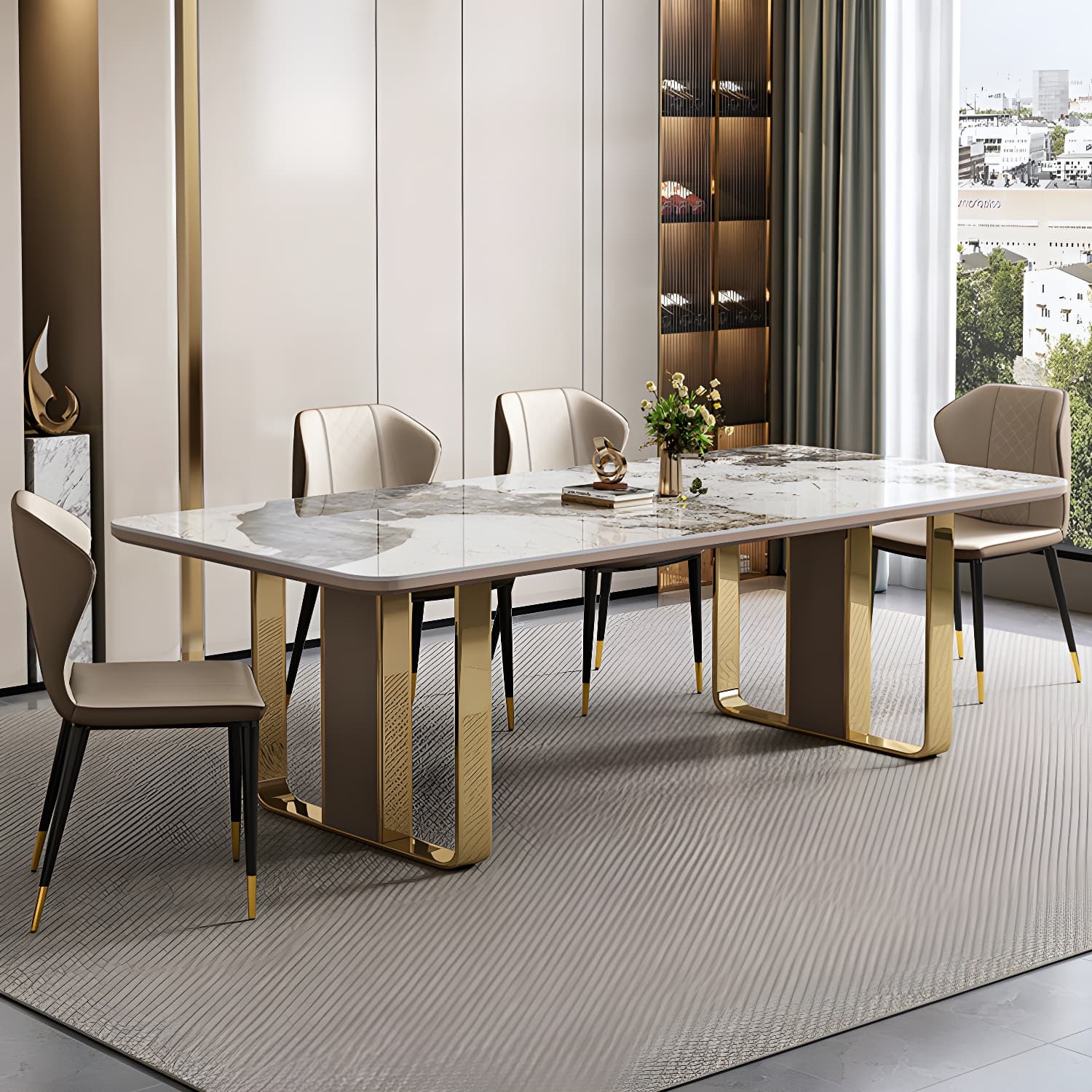 1/5/7/9 Piece Rectangle Shape Modern Style Dining Room Chair Set