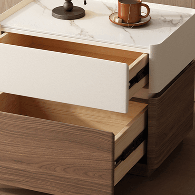 Organic Modern Nightstand With Drawer Organization with 2 Drawers and Stone Countertop - image 12