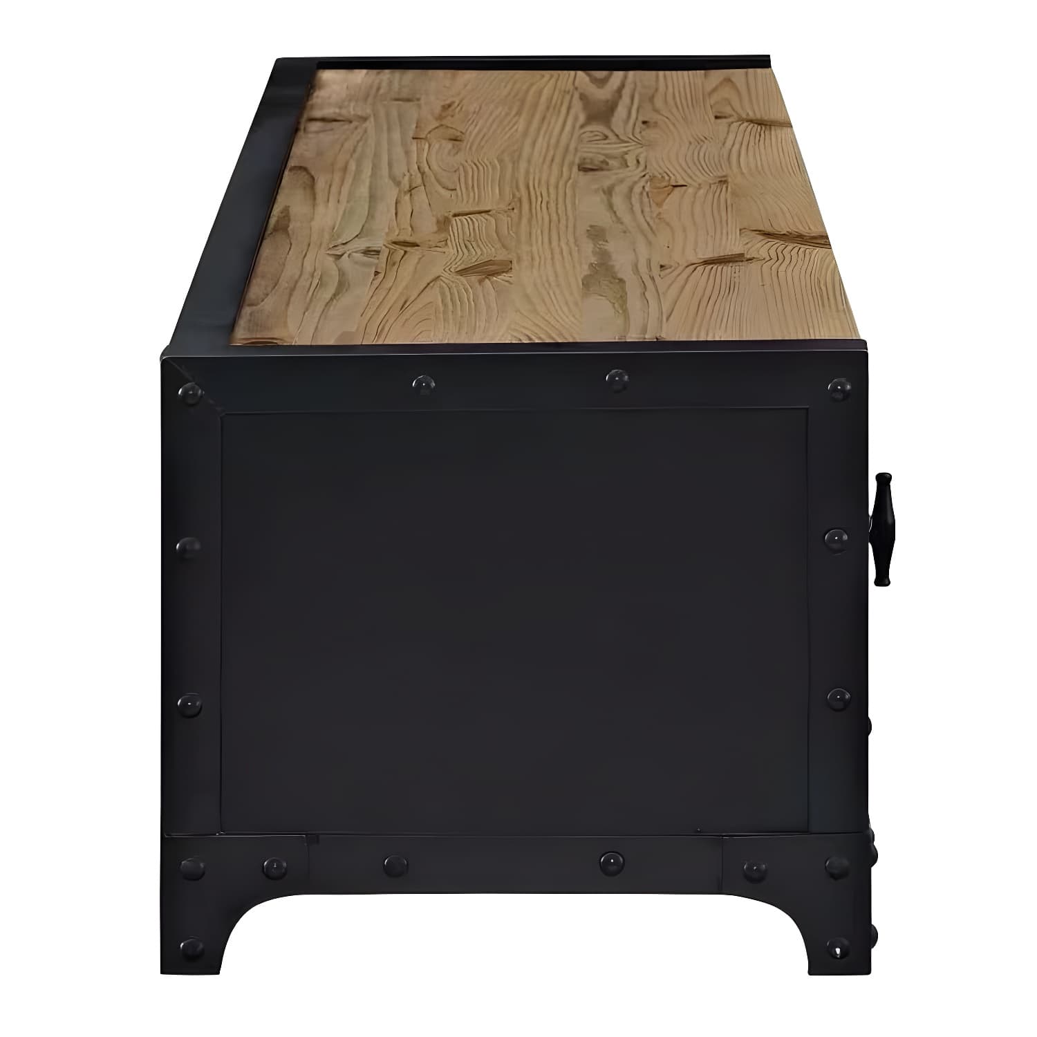 17.72"H TV Stand Industrial Style Enclosed Storage TV Console with 4 Doors - image 6