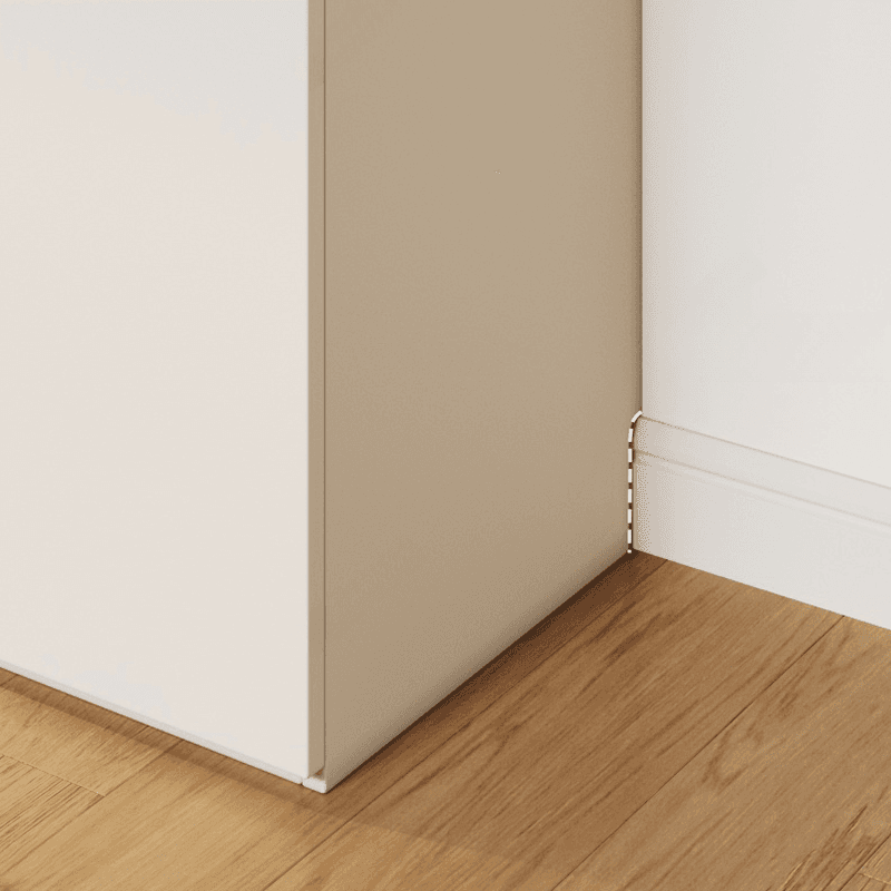White Minimalist Manufactured Wood Independent Wardrobe Closet with Soft Close Door, Interior Shelves, and Articulated Mechanism - image 5