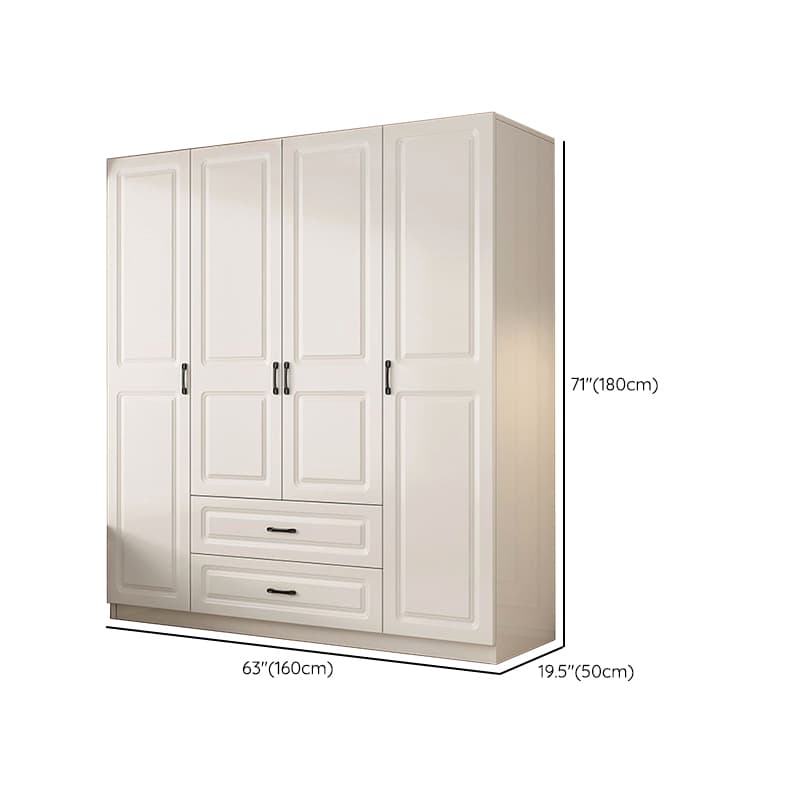 Casual Chalk Timber Wardrobe with Soft Close Drawer and Door, Interior Shelves, Hanging Rod - image 12
