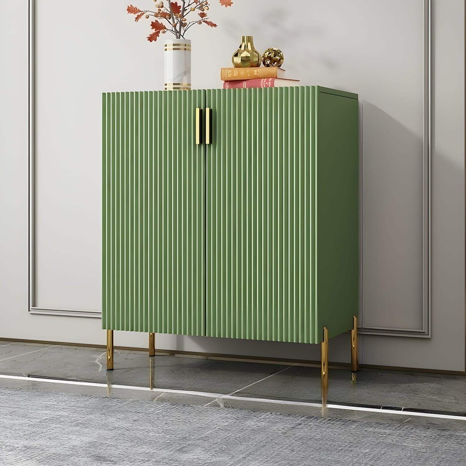 Glam Living Room Wooden Sideboard with Doors and Storage Shelves - image 3