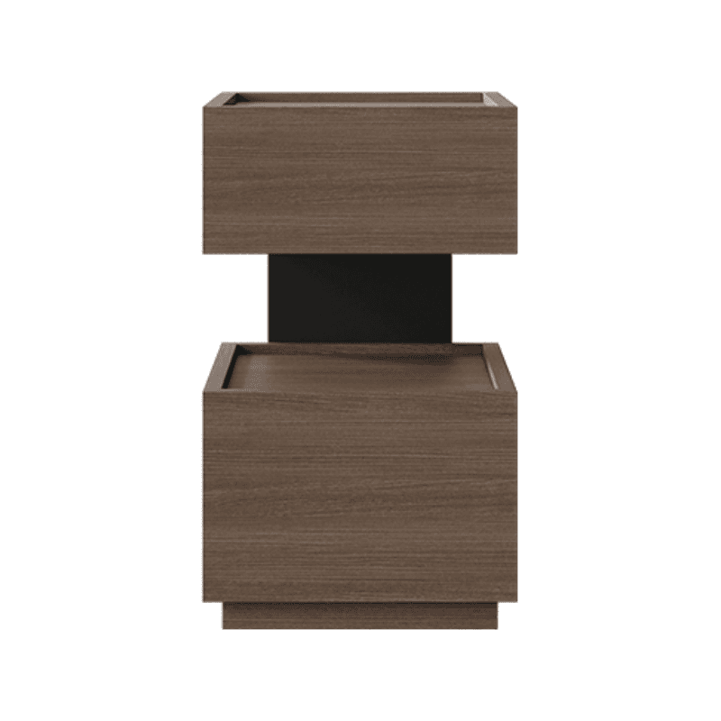 Organic Modern 2 Tiers Nightstand With Drawer Organization, 2 Shelves, Real Wood Countertop, and Illuminating Feature - image 5