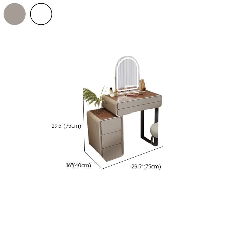 Art Deco Engineered Wood Small Standard Vanity Set with 5 Drawers - image 8