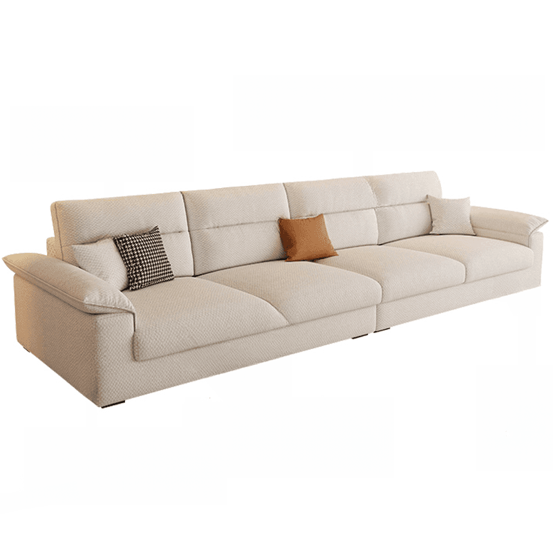 Straight Tear Resistant Sofa with Cushion Back in Ivory, Seats 4/3 Person, Horizontal Orientation, and Recessed Arm - image 5