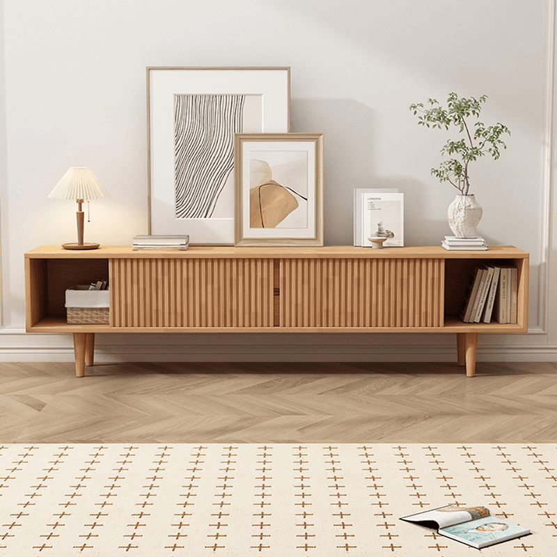 Simplistic Oak Wood TV Stand with 2 Drawers and 2 Cabinets - image 6