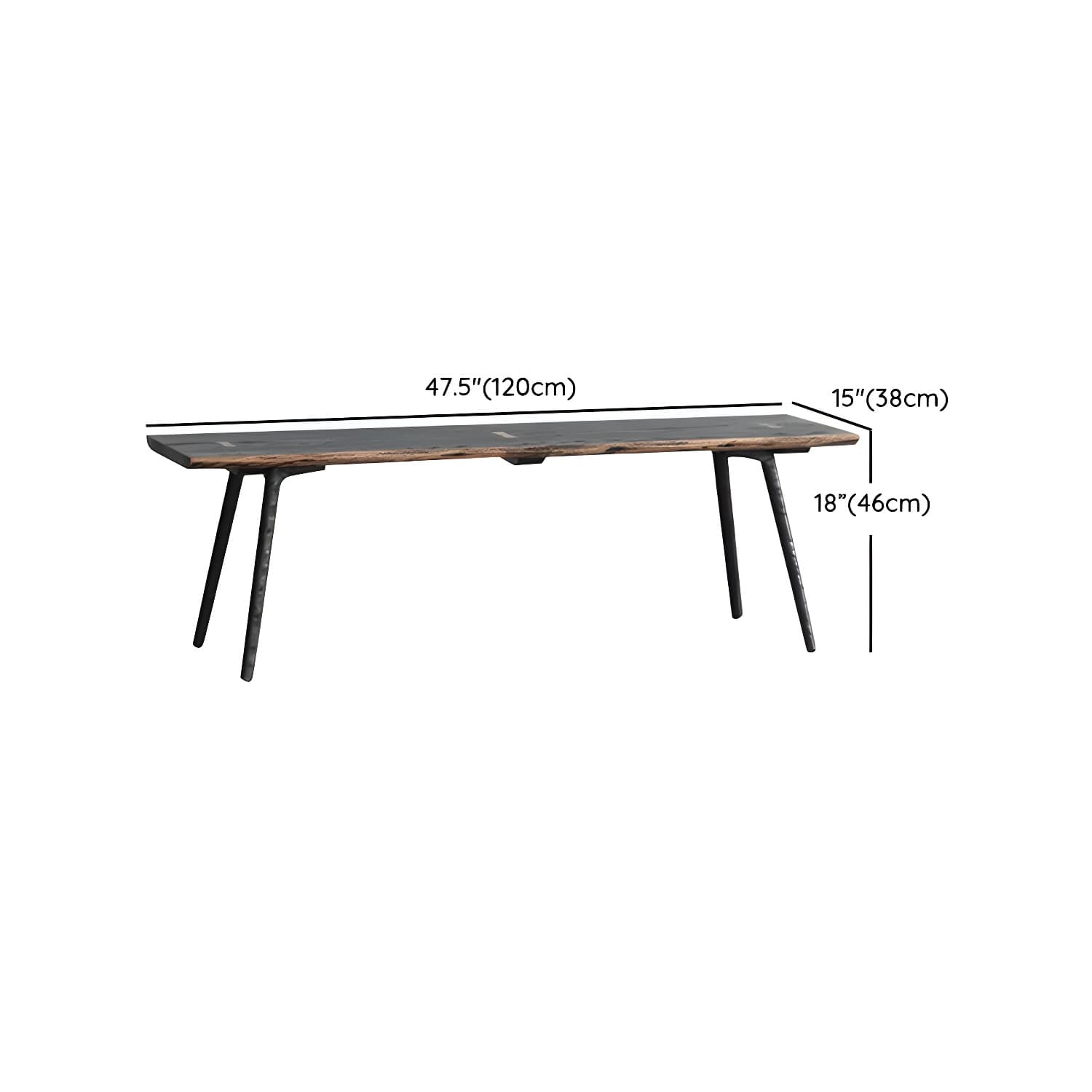 Black Oak Wood Dining Table Set 1/2/5 Pcs Industrial Metal Dinette Set for Home - image 15