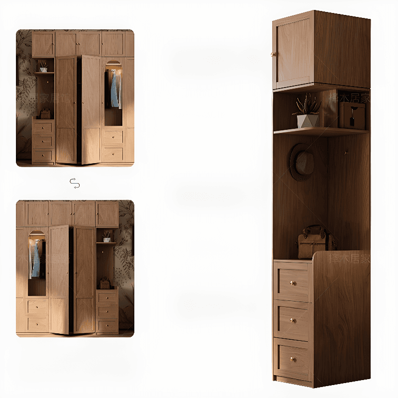 Trendy Unfinished Color Engineered Wood Unattached Armoire Cabinet - image 7
