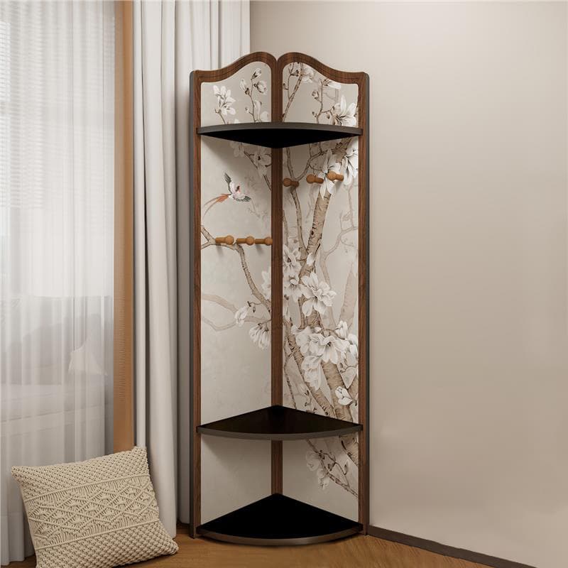 Modern Simple Style Nook Decorative Cabinet with 3/4 Exterior Shelves, Lumber Countertop in Midnight Black - image 8