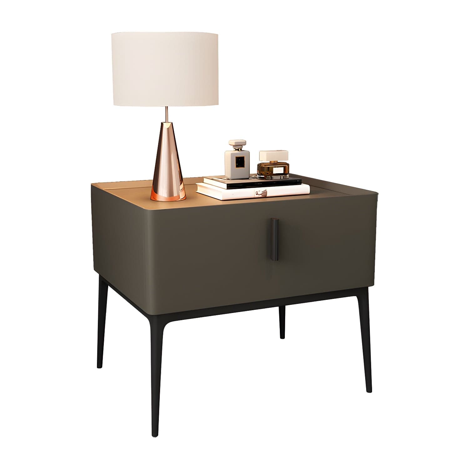 Mid-Century Modern 19-inch Tall Night Table 4 Legs Nightstand with 1 Drawer - image 3