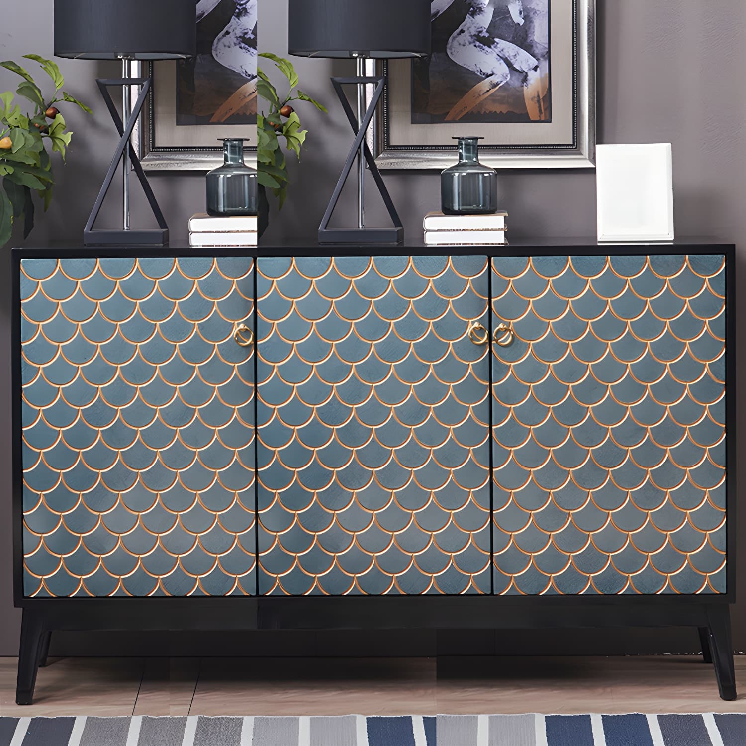 Industrial Accent Cabinet with Cup Pulls Doors and Straight Legs - image 8