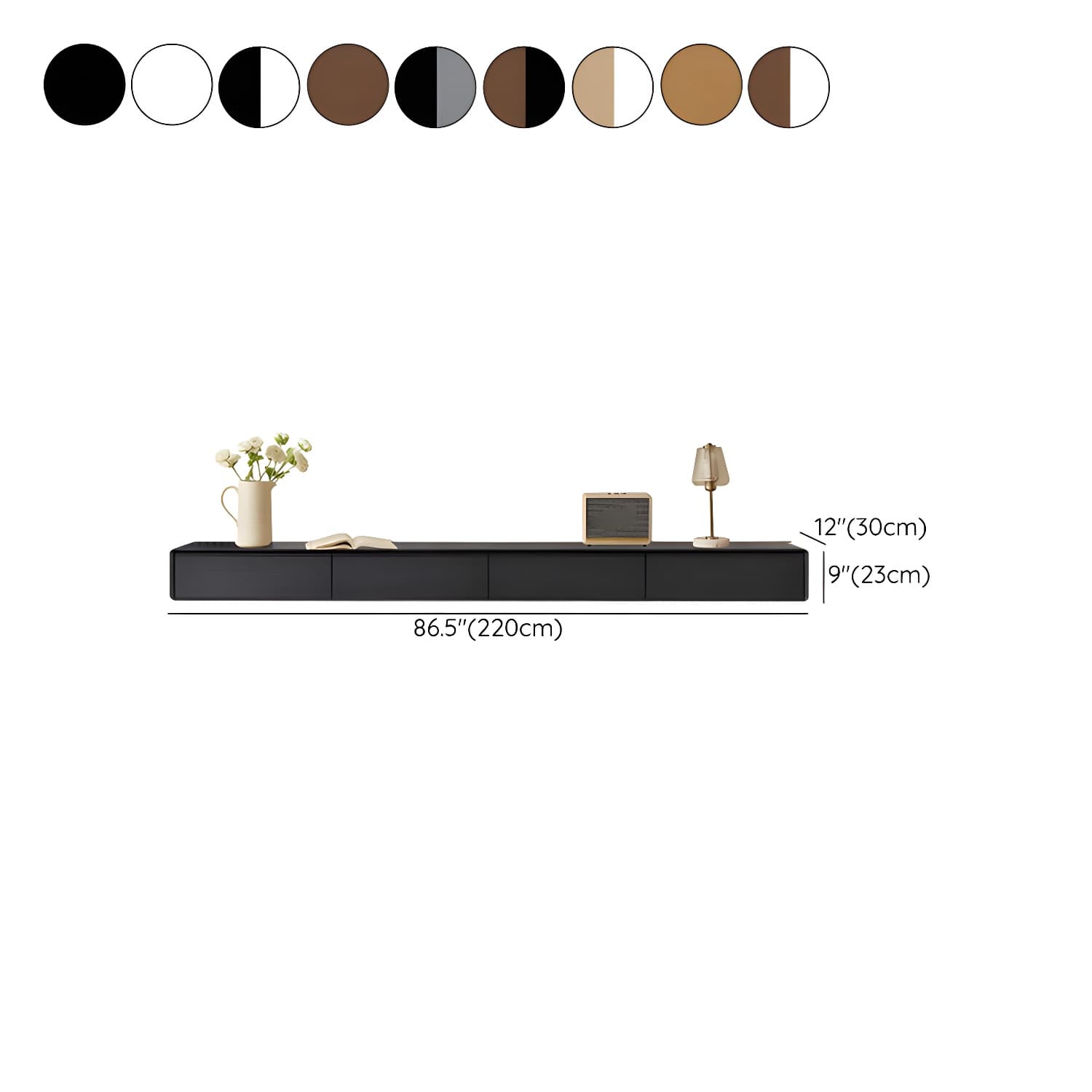 Contemporary Wood Media Console TV Stand with Drawer and Door - image 27