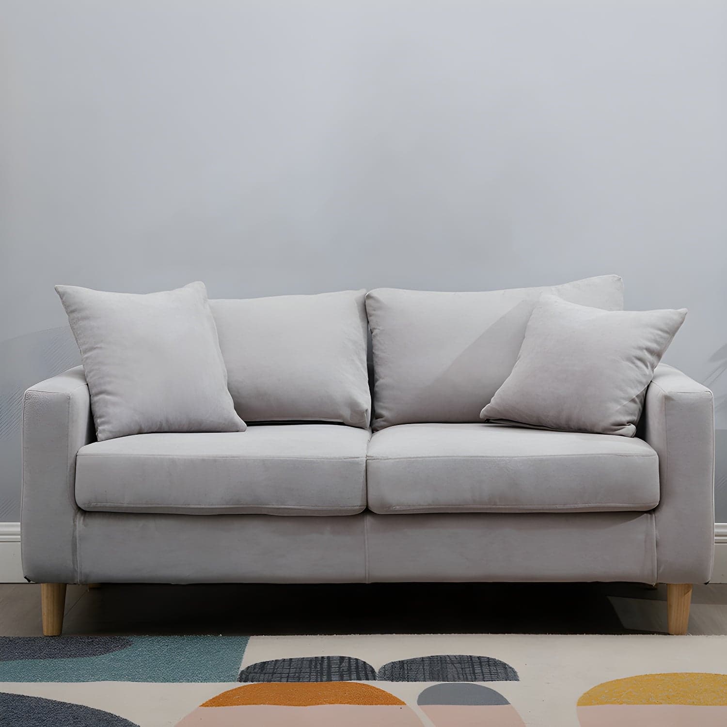 Beige Modern Farmhouse Cushions Standard Sofa 21.65"High Square Arm Sofa - image 17