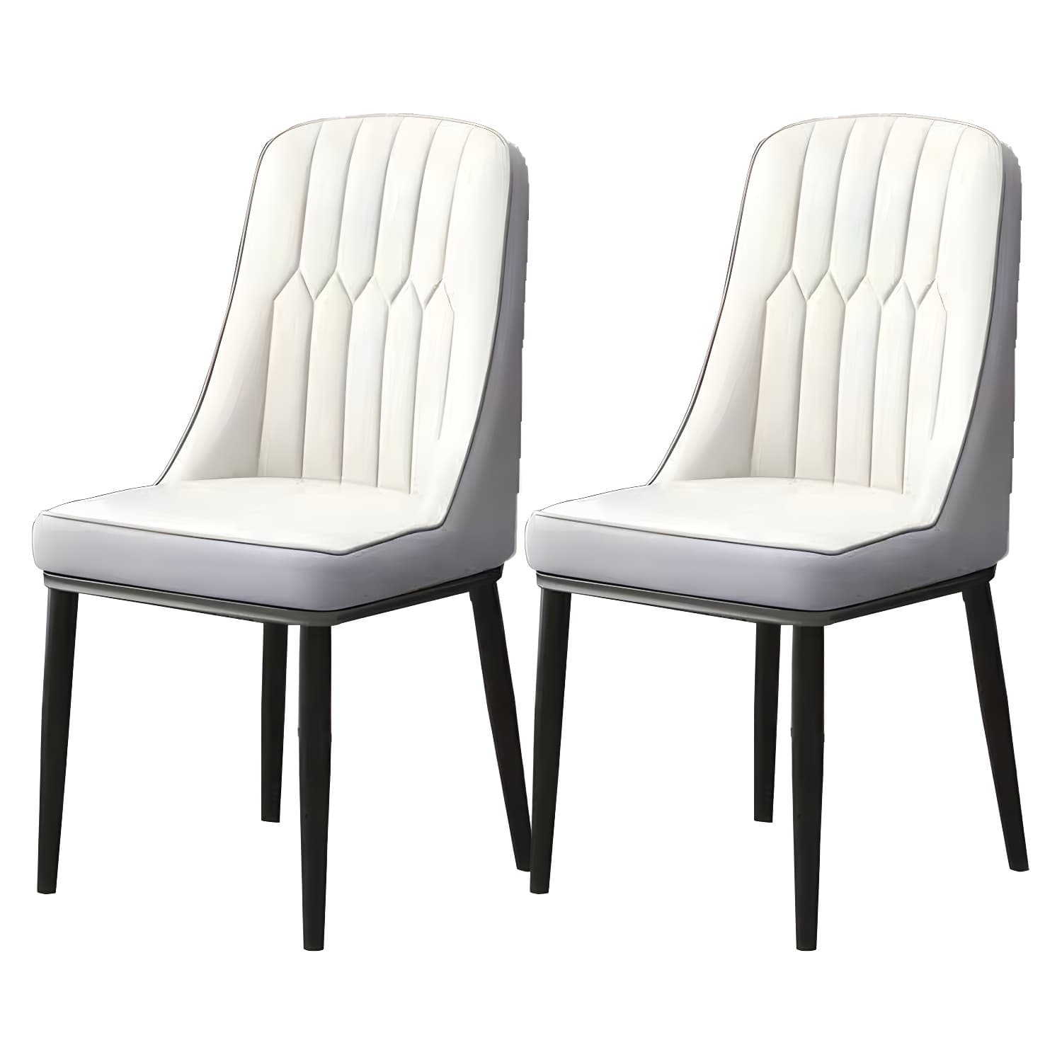 Glam Parsons Dining Side Chair Leather Indoor Dining Chair with Metal Legs - image 8
