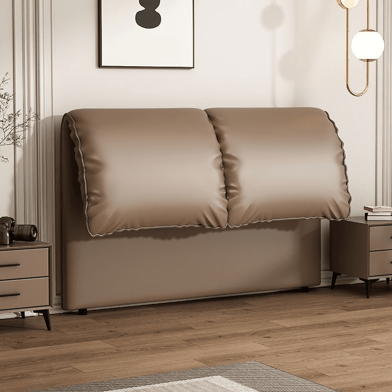 Modern Simple Style Panel Headboard in Natural Wood with No Distressing, Rectangle Shape for King/Queen/Full Bed, Featuring Sponge Upholstery and Standard Height