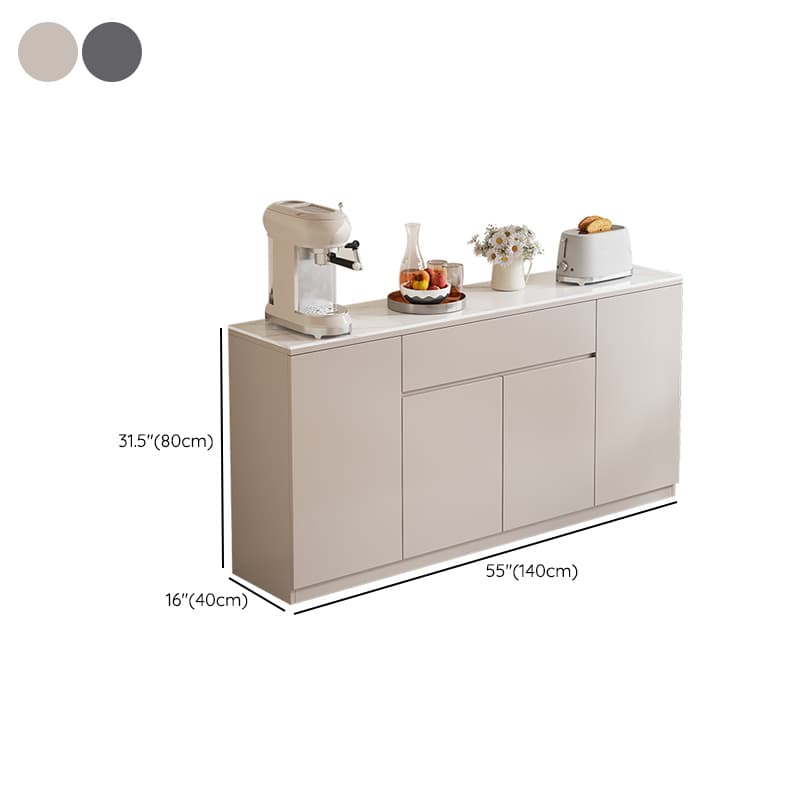 Standard/Wide Modish Adaptable Shelf Sideboard with Pantry Hutch and Sintered Stone Countertop, 3 Drawers/2 Drawers/Single Drawer & 3 Doors/4 Doors - image 10