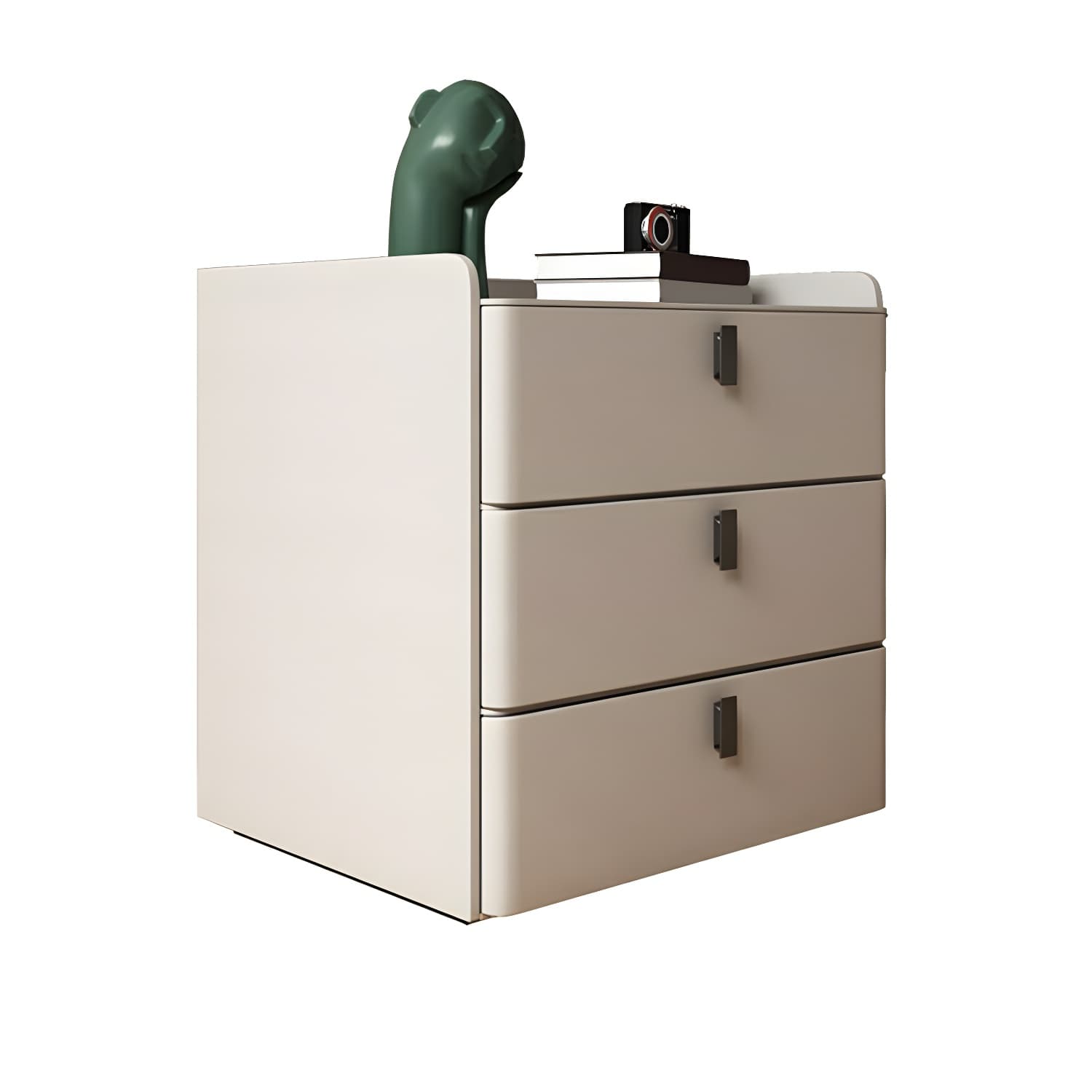 Modern Wood Nightstand with 3 Drawers and Stone Countertop in Small Size - image 16