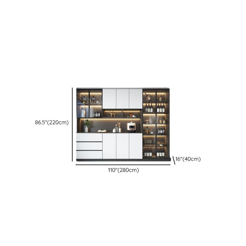 Standard/Wide Chalk 3 Drawers Closet 2 Shelves/1 Shelf Glass Doors Functional Storage Cabinet Sideboard - image 25