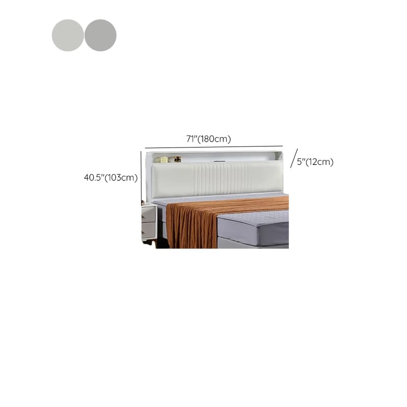 Simplistic Panel Headboard with Shelves, Rectangular Shape for Twin/Full/Twin XL Bed, Featuring Sponge Upholstery, Illumination Light, and Standard Height - image 21