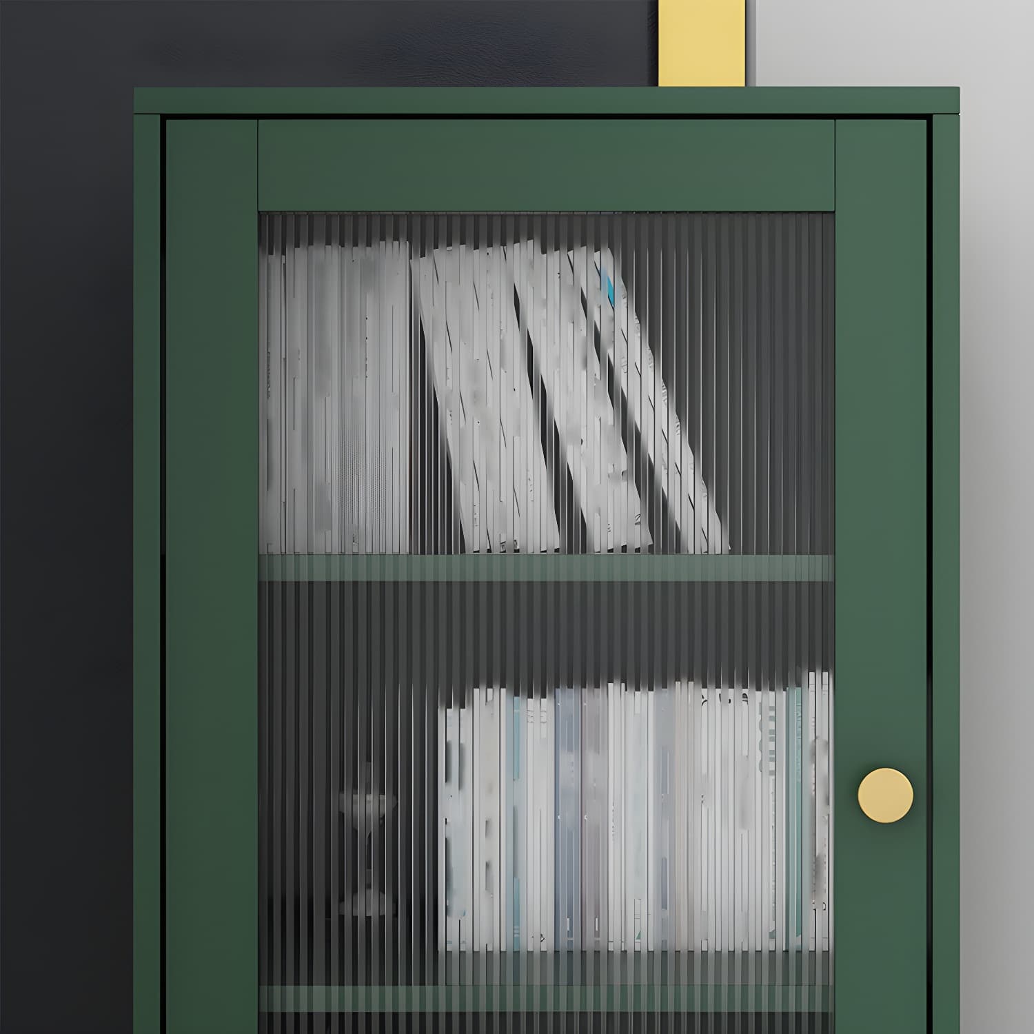 Modern Wooden Accent Cabinet with 2 Drawers and Glass Door Cabinet - image 9