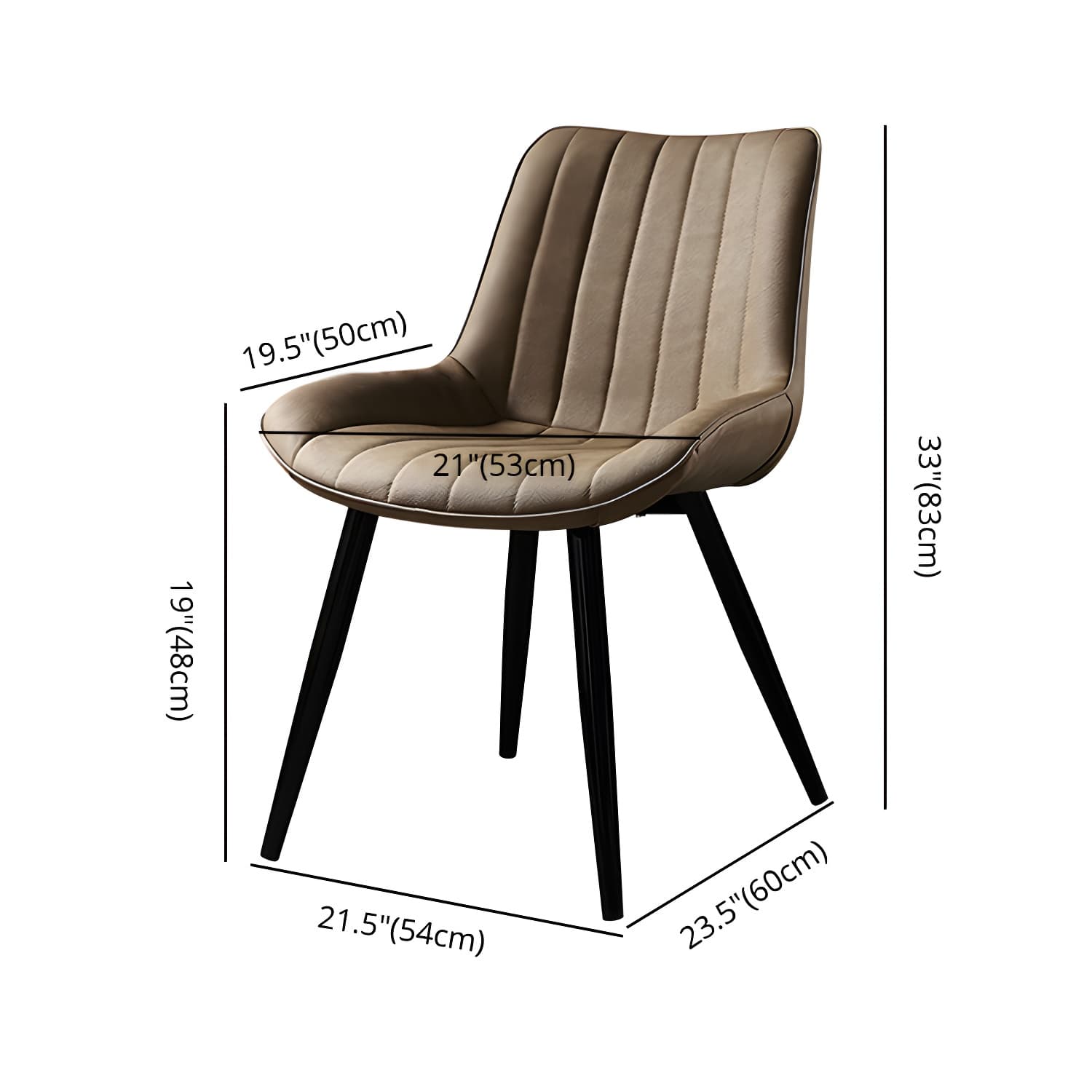 Modern Design Faux Leather Side Chair with 4 Metal Black Finish Legs Solid Back Armless Chair - image 18