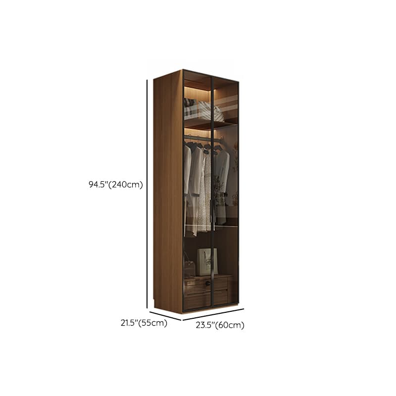 Casual White Lumber Wardrobe Closet with Soft Close Drawer, Door, Interior Shelves, and Clothing Rod - image 24