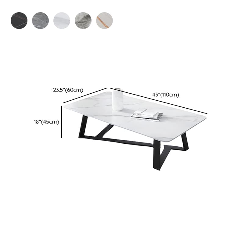 Funky Square Sintered Stone Coffee Table with X Base, Scratch-immune, and Single Set - image 11