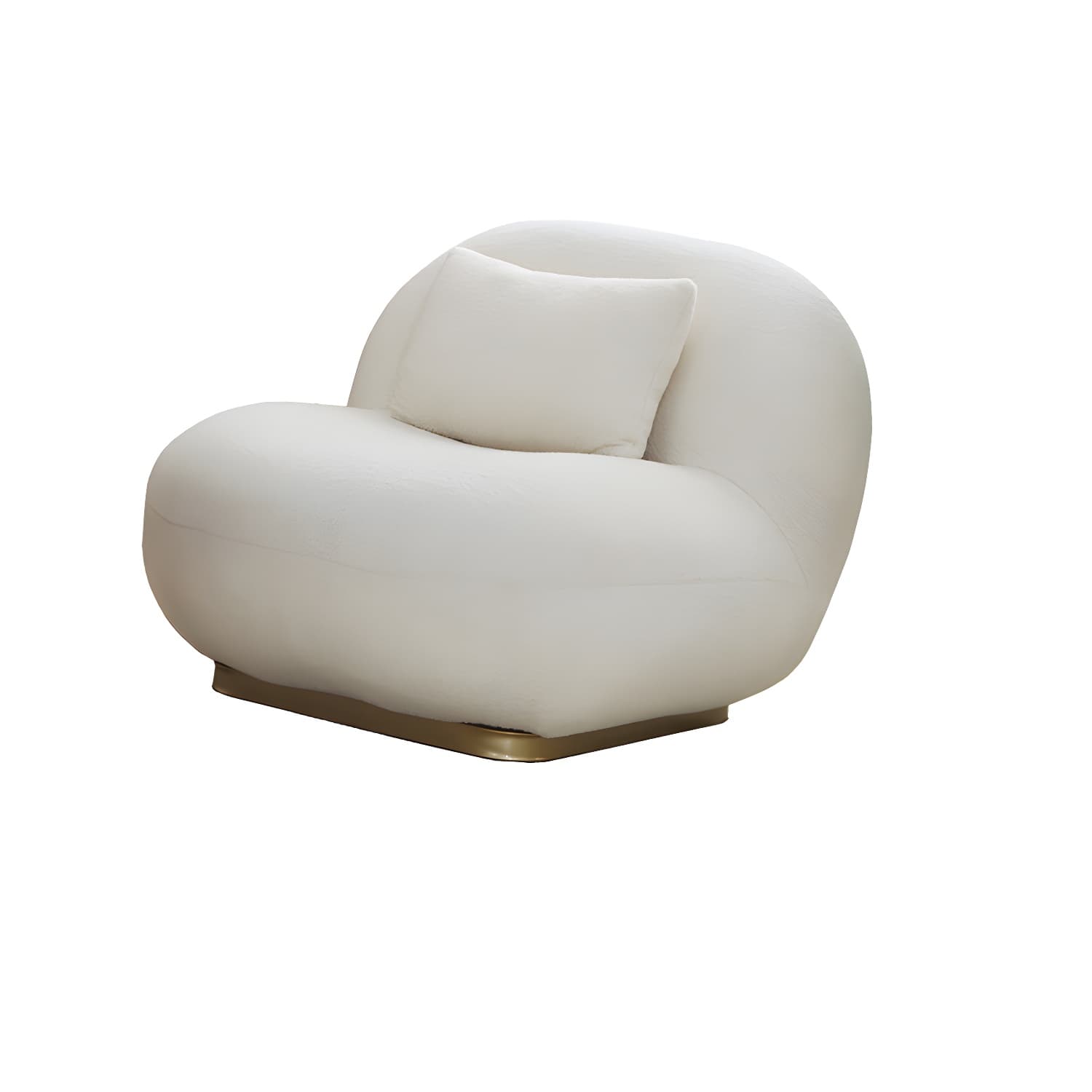 Beige Scandinavian Curved Sofa Tight Back Couch with Tuxedo Arm - image 7