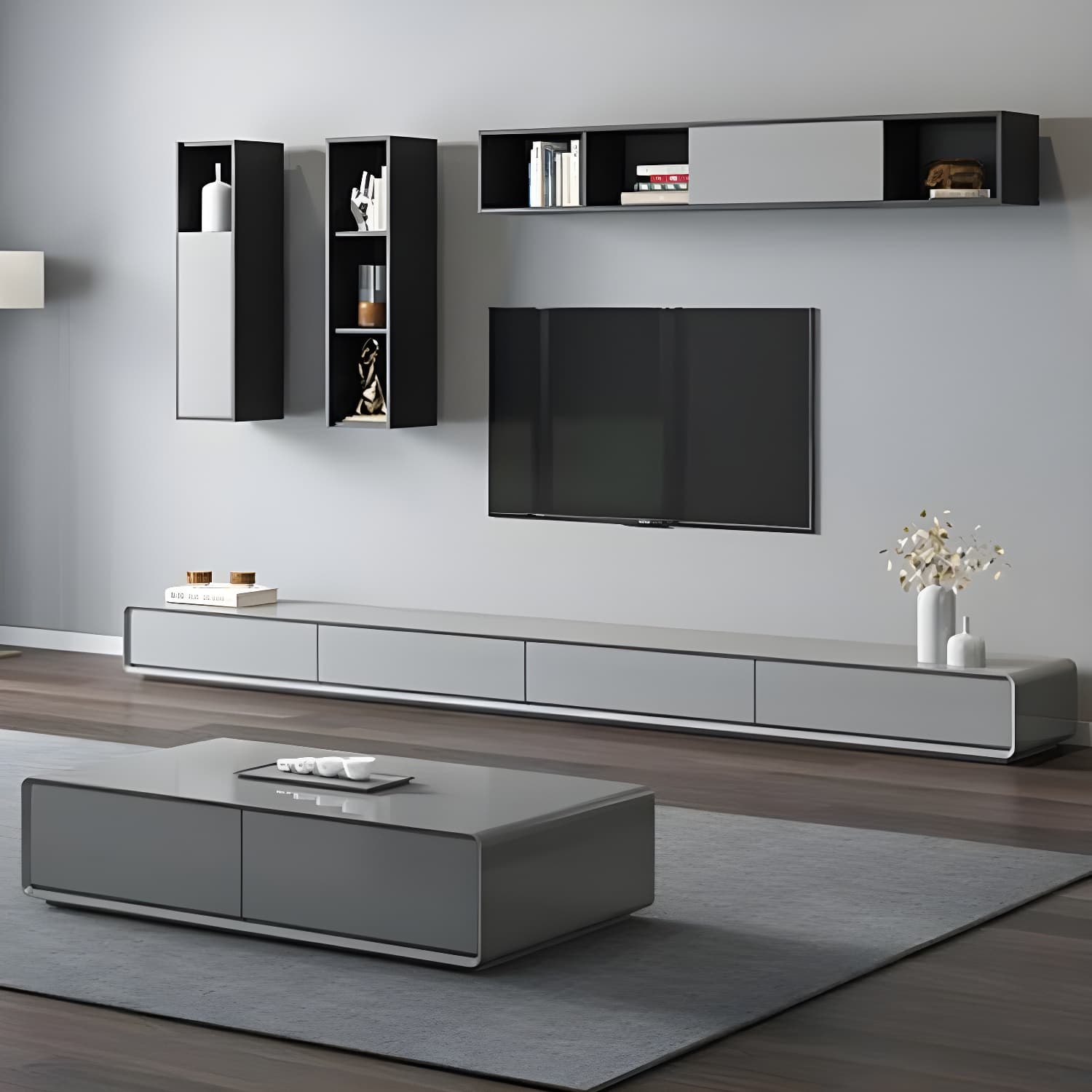Contemporary 15.75-inch D TV Console Wooden TV Stand for TVs with Drawers - image 10