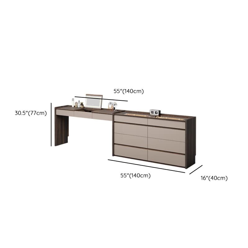 Multi-Purpose Vanity Set with 10 Drawers, Lighting, Push-Pull, 2-in-1 Functionality, Adjustable Touch and Brightness - image 14