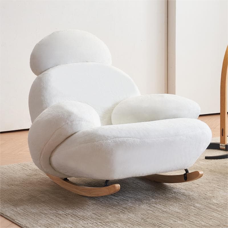 Rocking Chair Couch with Round Arm, Ottoman, Rear Back, Stationary - image 5