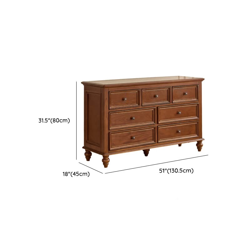Cocoa Trendy Ash Wood Console Dresser/Semainier with 9/7/6 Drawers, Integrated Cable Management, Horizontal/Vertical - image 18