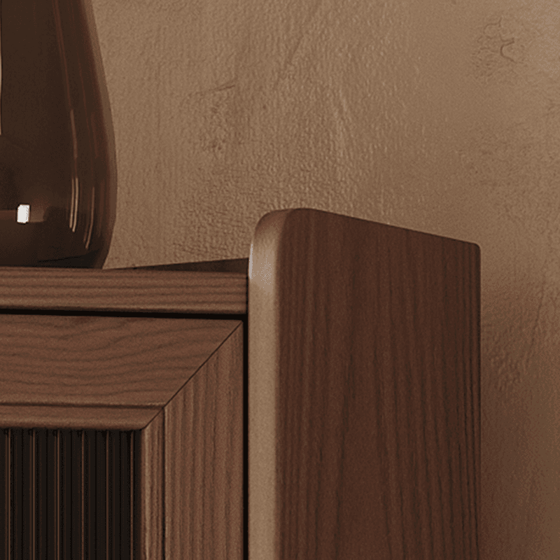 Accent Cabinet with 1 Drawer, 2 Cabinets, Glazed Door, Adjustable Shelf, Cabinet Knobs, Sepia/Wood Color Top, and Stain Resistant Finish - image 7